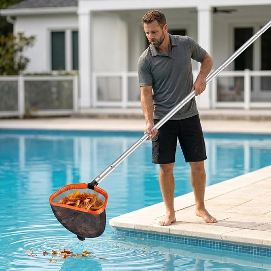 Zwembadschepnet - Zwart - 44 cm - Dubbellaags met Aluminium Frame - Voor Zwembad, Spa en Vijver — afbeelding 3