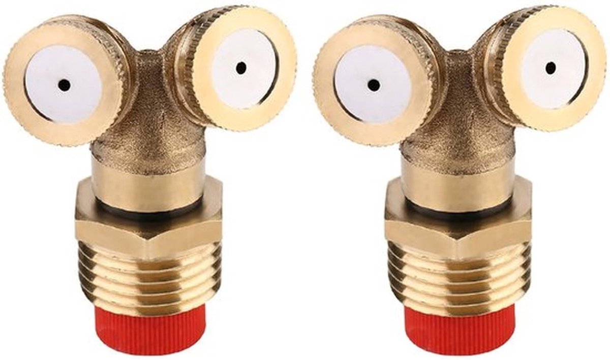 Sproeier 2 stuks - Messing - Tuin sproeier - Irrigatie sproeier - Waterbesparend - Ultraliefunctie - Afmeting 5,2 cm - Tuinsproeier