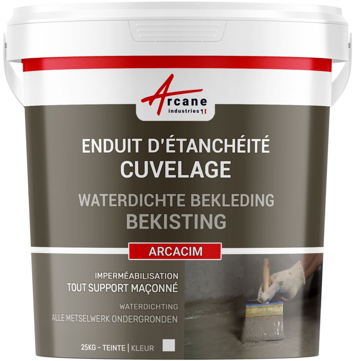 Waterdichte kelderafdichtingspleister voor beton, goot en fundering: ARCACIM