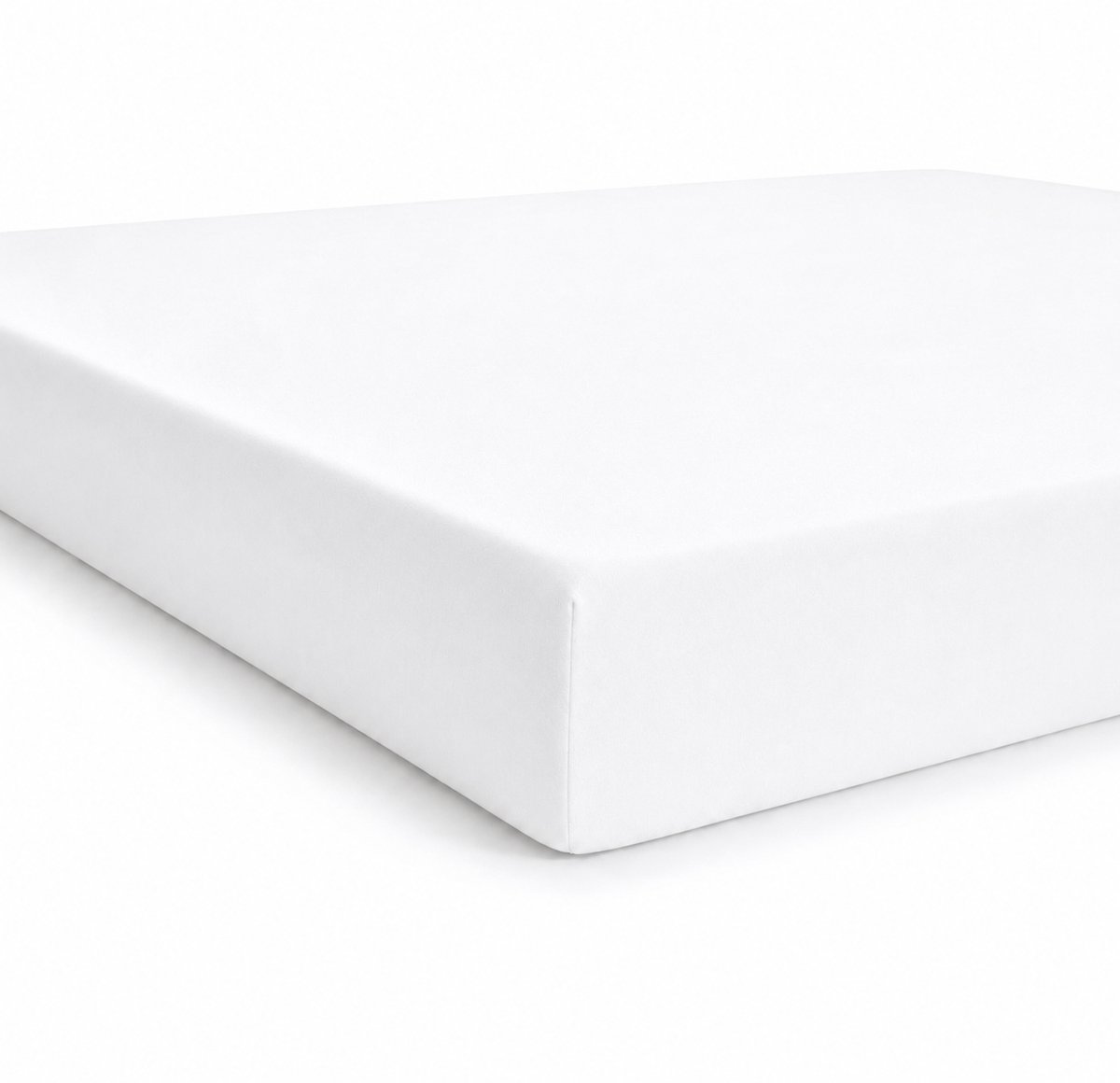 Bed Care Jersey Stretch Hoeslaken - 200x200/220 - 100% Katoen - 40CM Hoekhoogte - Wit