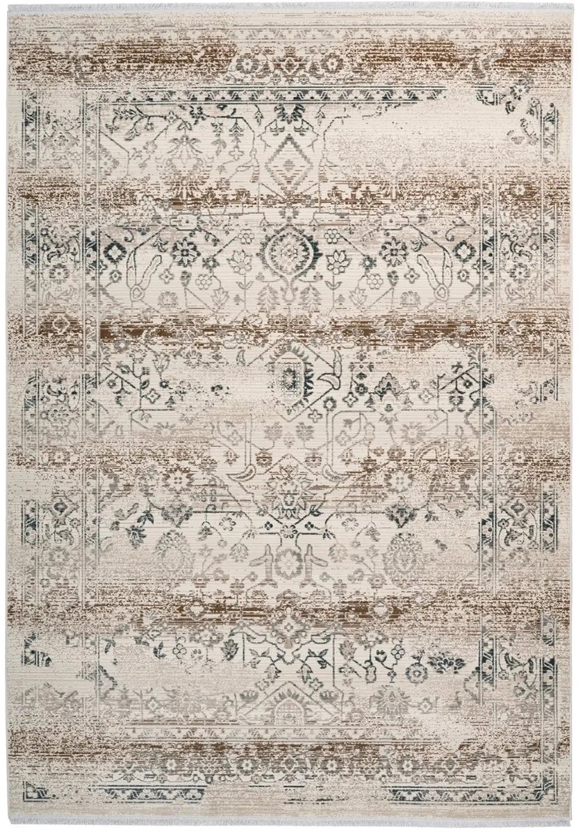 Dutch XXL Vintage Vloerkleed | Tapijt | Anouk | Ornamenteel | Beige | 80x150 cm