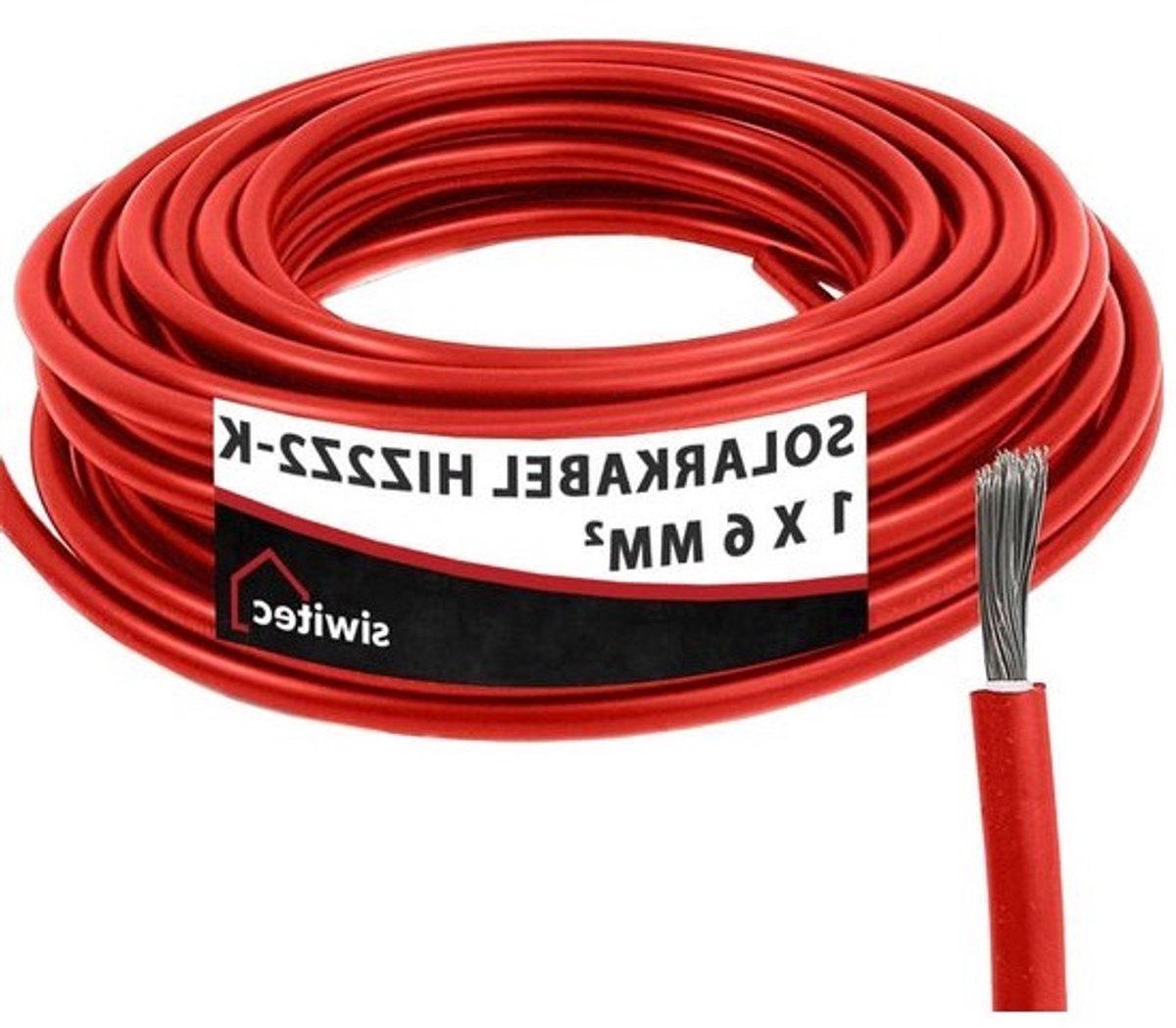 Solarkabel H1Z2Z2-K - Fotovoltaïsche kabel PV-kabel - Zonne-energie opwekken - Flexibele koperen geleider - 1 x 6 mm² - Rood