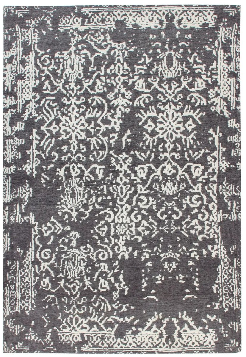 Dutch XXL Vintage Vloerkleed | Tapijt | River | Ornamenteel | Grijs/Antraciet | 80x150 cm Grijs / Antraciet