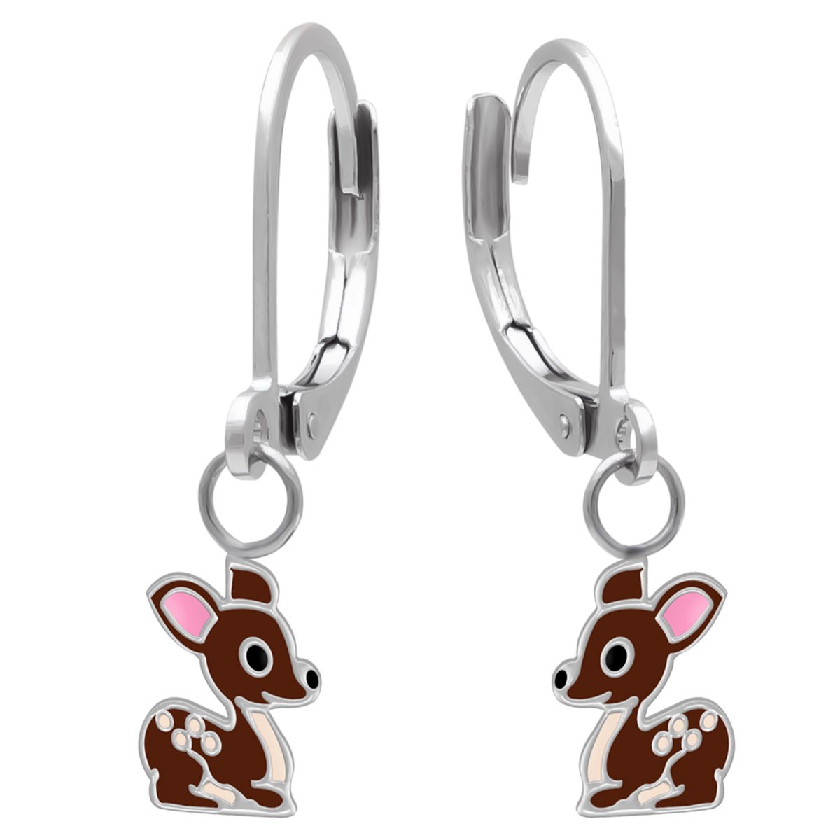 Kinderoorbellen Meisjes Hertje - Oorhangers 316L Chirurgisch Staal - French Hoop Sluiting