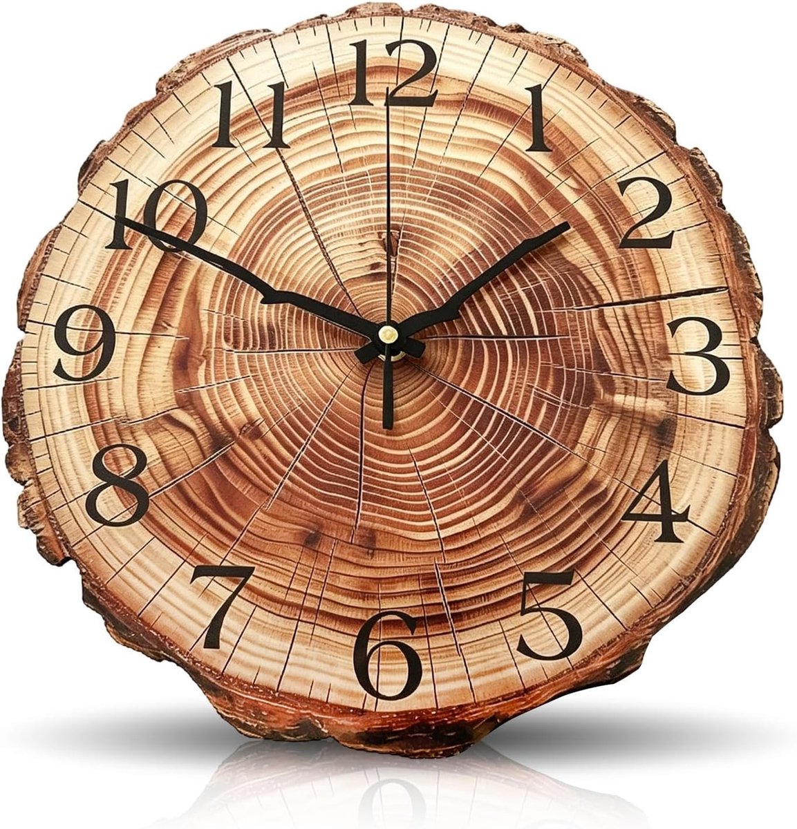Wandklok van 30CM in hout met geruisloze quartz technologie voor woonkamer en slaapkamer decoratie
