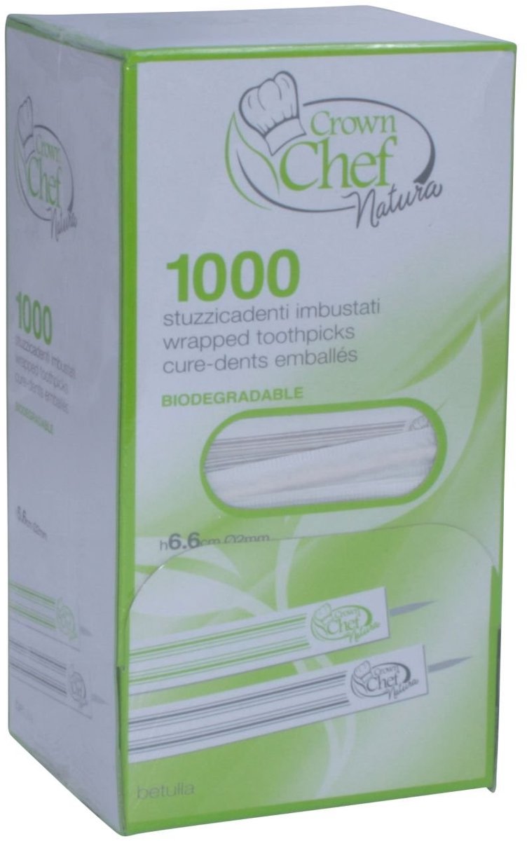 Houten tandenstokers - 1000 stuks in dispenser