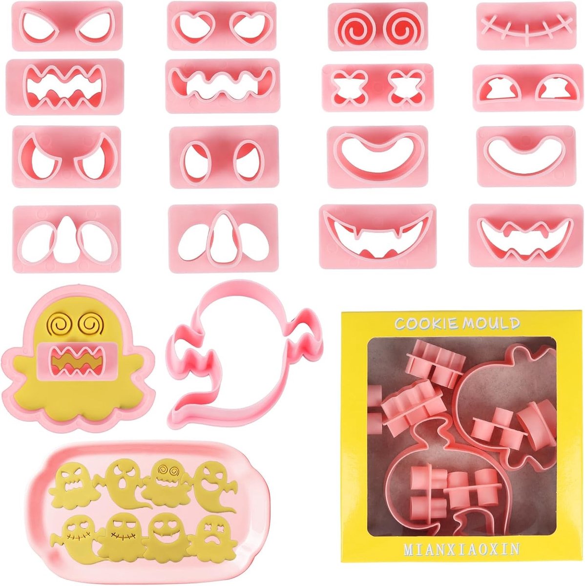 10 Halloween Koekjesuitsteekvormen voor Feestdecoraties, Perfect voor Halloween Party Accessoires en Bakplezier