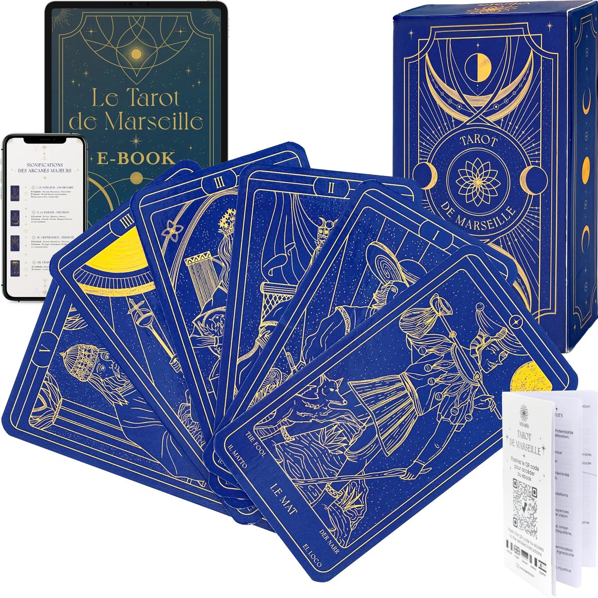 Tarot de Marseille - Kaartspel met Boekje en E-boek - 196 Pagina's