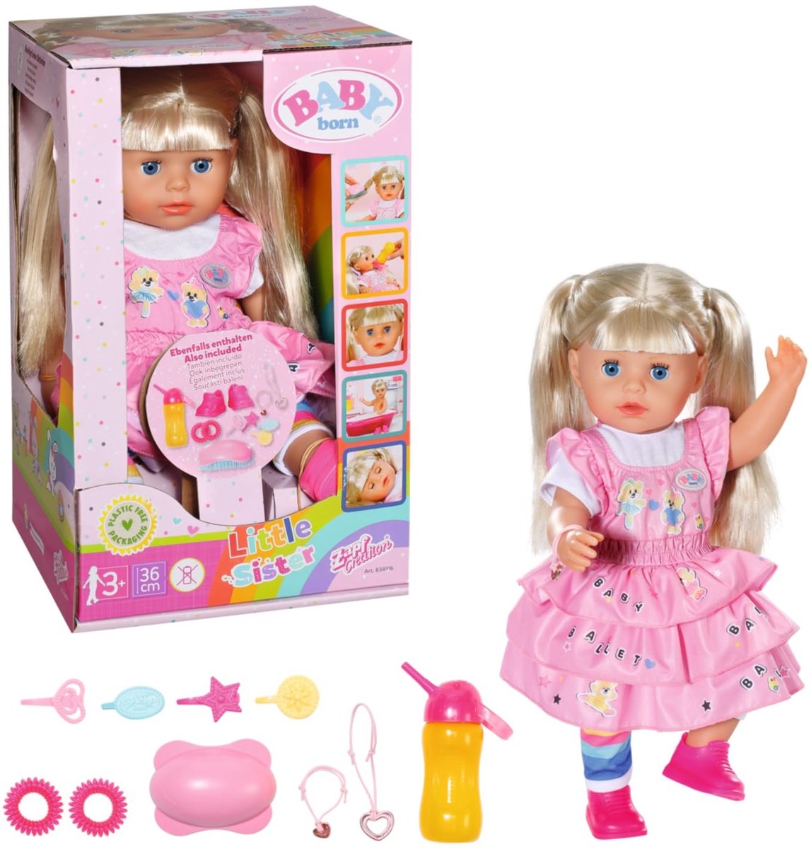 Poppetje - 36 cm met 7 functies en accessoires