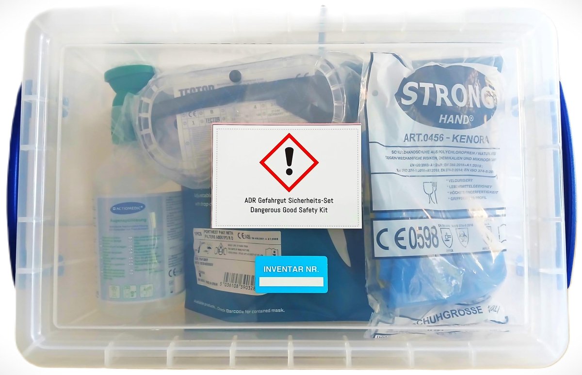Veiligheidsset voor gevaarlijke stoffen - Inclusief halvmasker, brillen en handschoenen