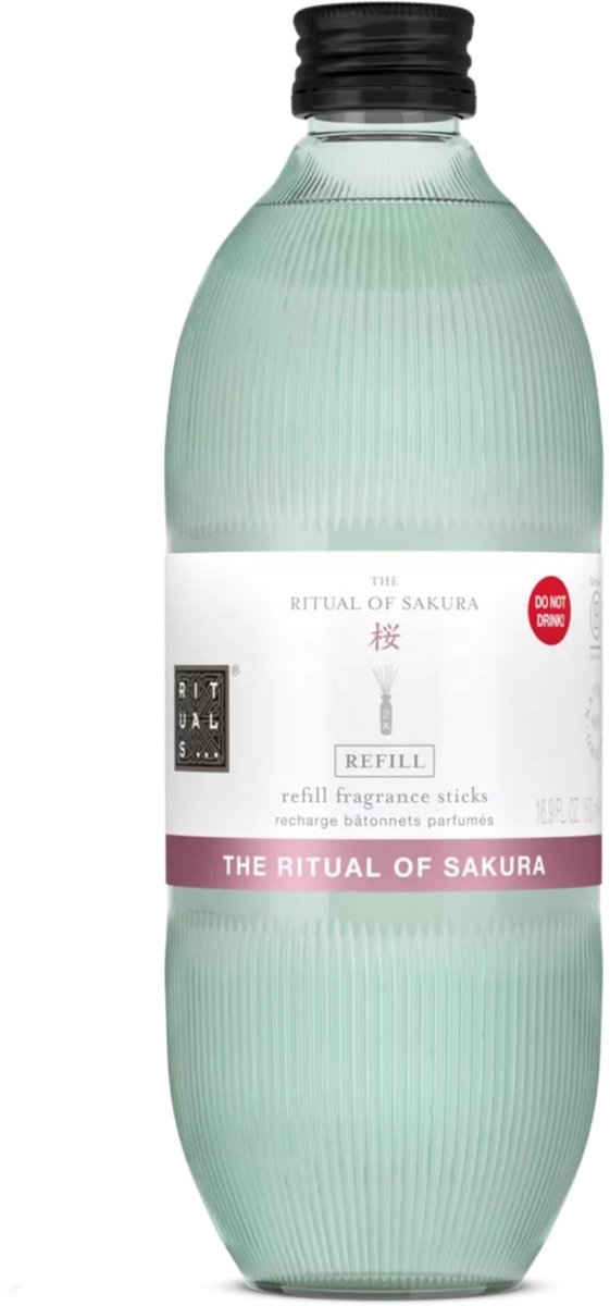 Geurstokjes Navulling - The Ritual of Sakura - 500ml