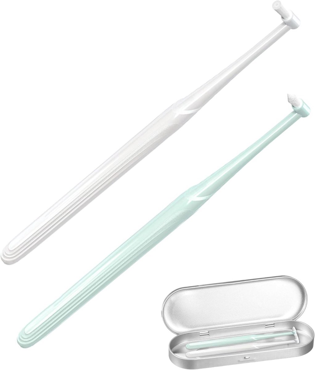 Eenvoudige tandenborstels voor optimale tandvleesreiniging, perfect voor tandbandjes en implantaten, zachte borstelharen voor een grondige verzorging