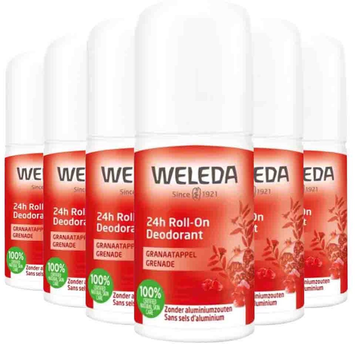 WELEDA - 24h Roll-On Deodorant Granaatappel - 6 x 50 ml - Voordeelverpakking