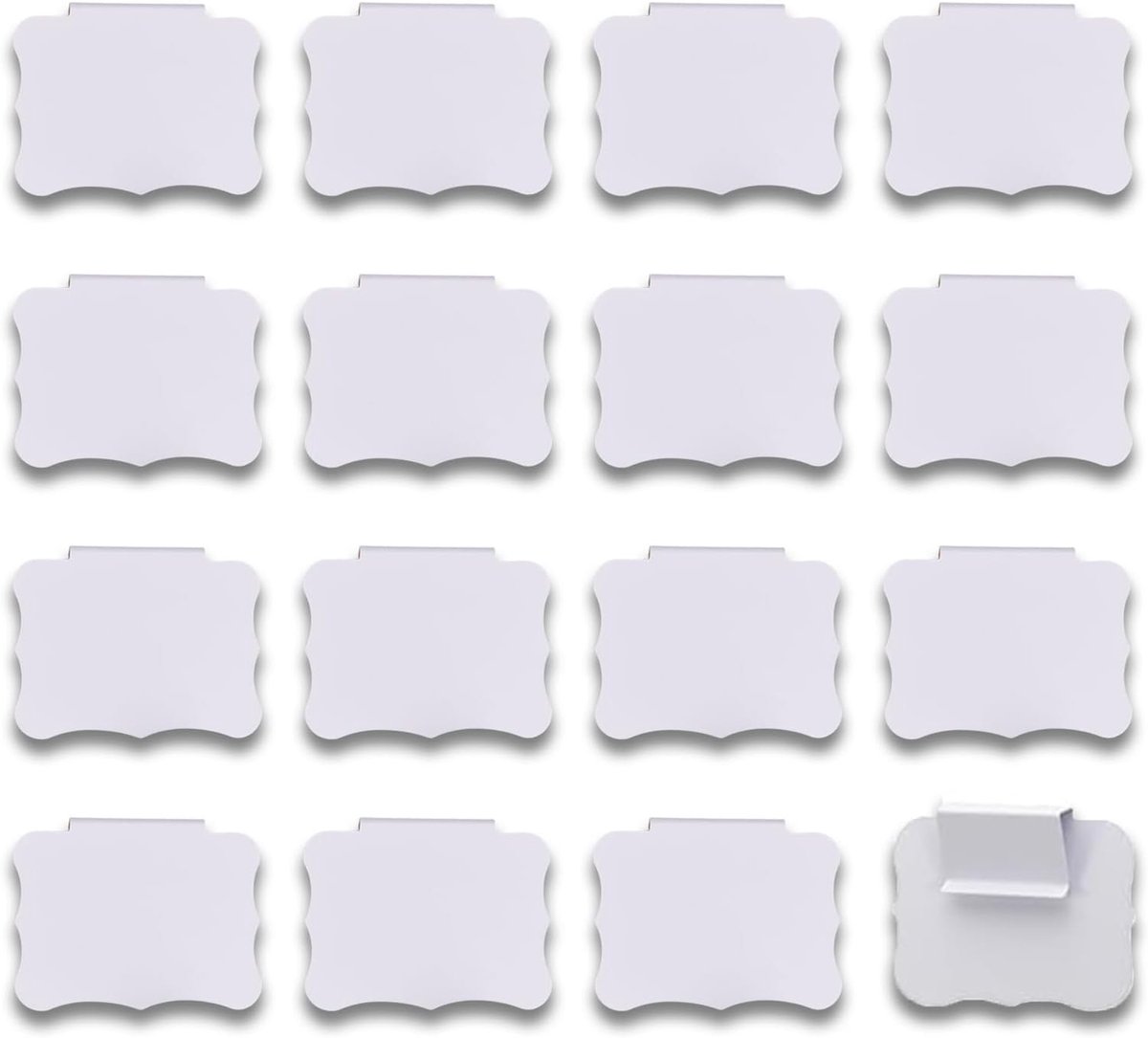 16 Stuks Herbruikbare Labels met Clips voor Opbergdozen, Organisatie en Labeling in Keuken en Pantry