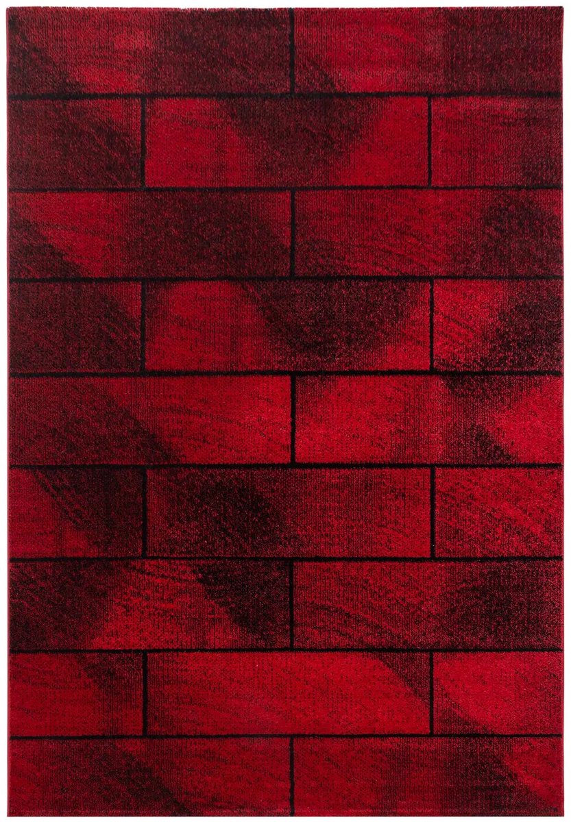 Dutch XXL Laagpolig Vloerkleed | Tapijt | Beta | Stenen | Rood | 240x340 cm