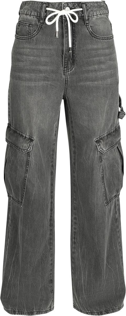 R.E.D. Rock-Engineered Design grijze baggy jeans met wijde pijpen - Dames - W29L30