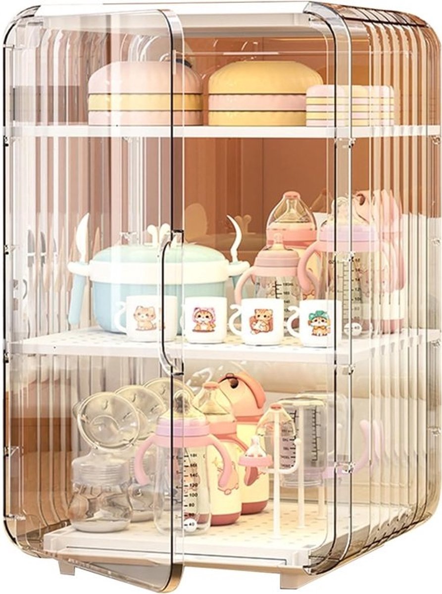 Babyfles Organizer - Fles Droogrek - Hygiënisch Opbergen - Stofdicht Ontwerp - 39x25x24 cm - Wit