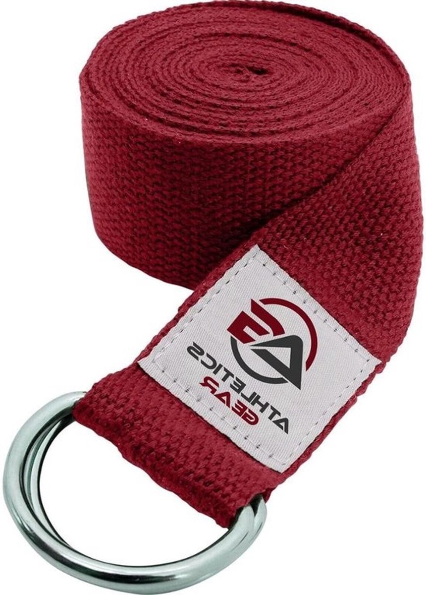 Yoga Riem - Stretch Band - Flexibiliteit Verhogen - Anti-slip D-ring Gesp - 180 x 38 cm - Rood