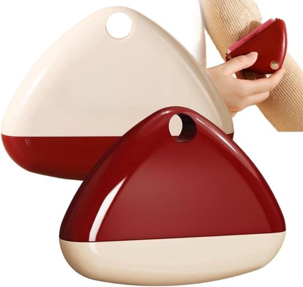 Pluisroller Herbruikbaar - Pluisverwijderaar Kleding - Textiel Reinigen - Wasbaar en Zonder Lijmresten - 10 cm - Rood Wit