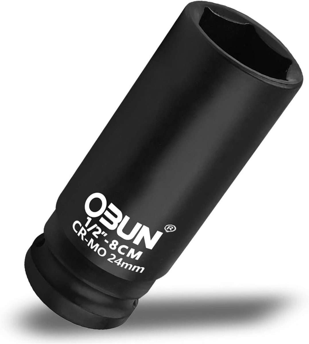 24mm Diepe Impact Bushing 1/2" Aandrijving, 6-Punt Extra Diepe Steeksleutel voor Asmoeren, Duurzame Cr-Mo Materiaal voor Eenvoudige Verwijdering van Asmoeren