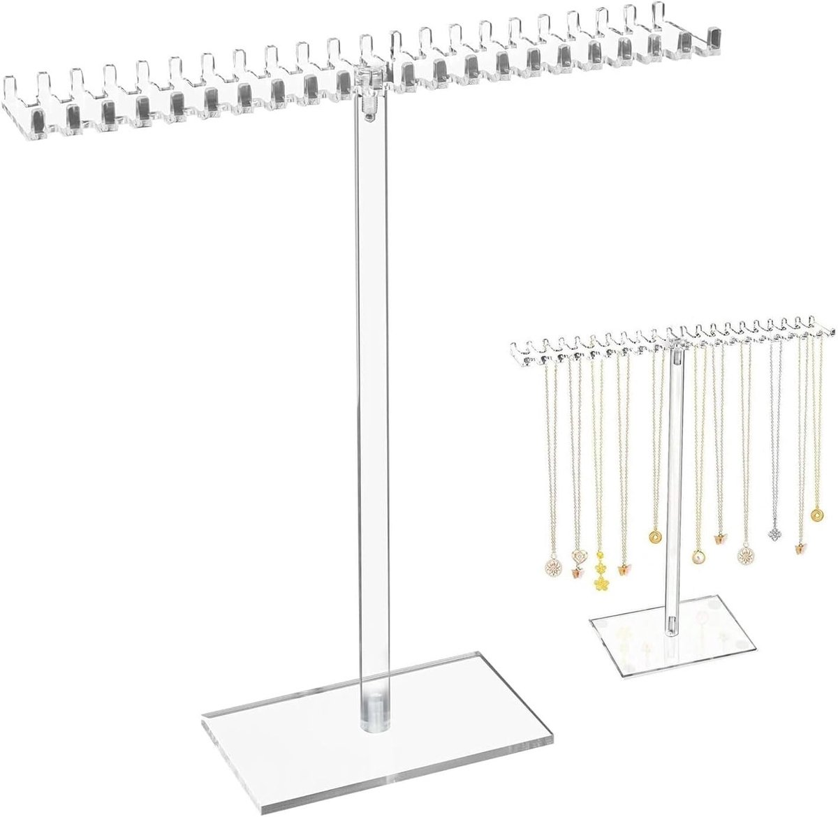 Transparante Acryl Sieradenstandaard voor Kettingen, Oorbellen, Armbanden en Ringen - Organizer voor Sieradenopslag en Presentatie