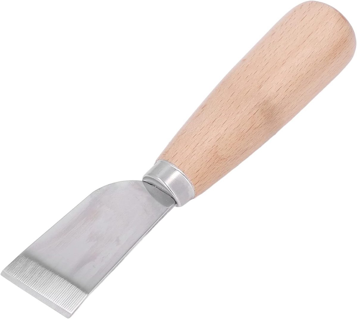 Handgemaakte leren messen met houten handvat, roestvrijstalen snijgereedschap voor ambacht en houtsnijwerk, ideaal voor DIY-projecten en precisiewerk