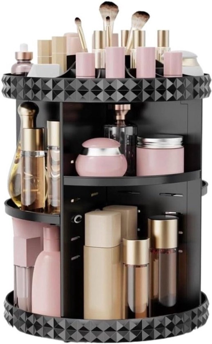 Draaibare Make-up Organizer - Cosmetica Opslag - Snel Vinden - 360 Graden Toegang - Verstelbare Lagen - Transparant