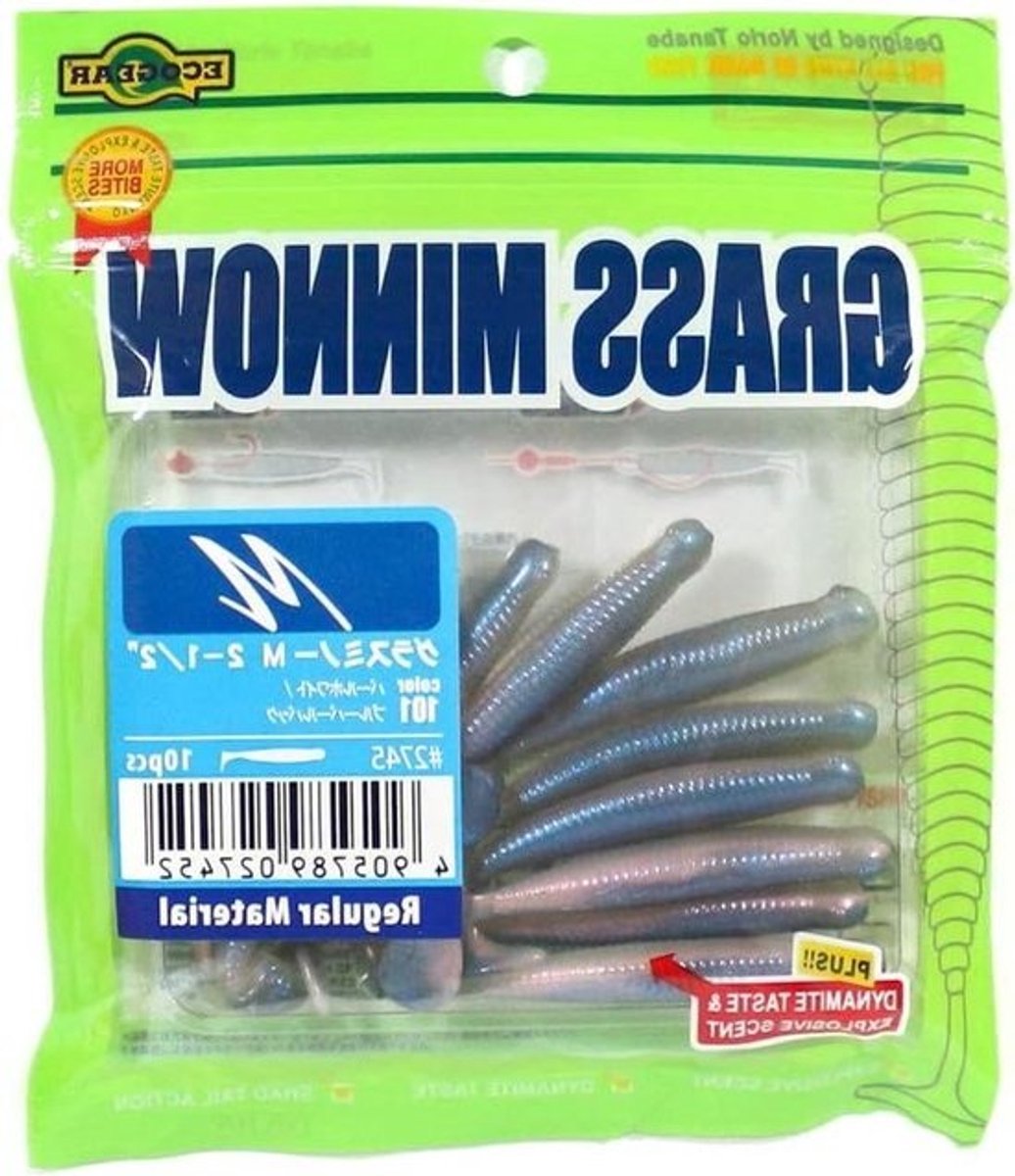 Power Worm Gras Minnow - Zacht Kunstaas - Vissen - Natuurlijke Beweging - Maat M - Groen