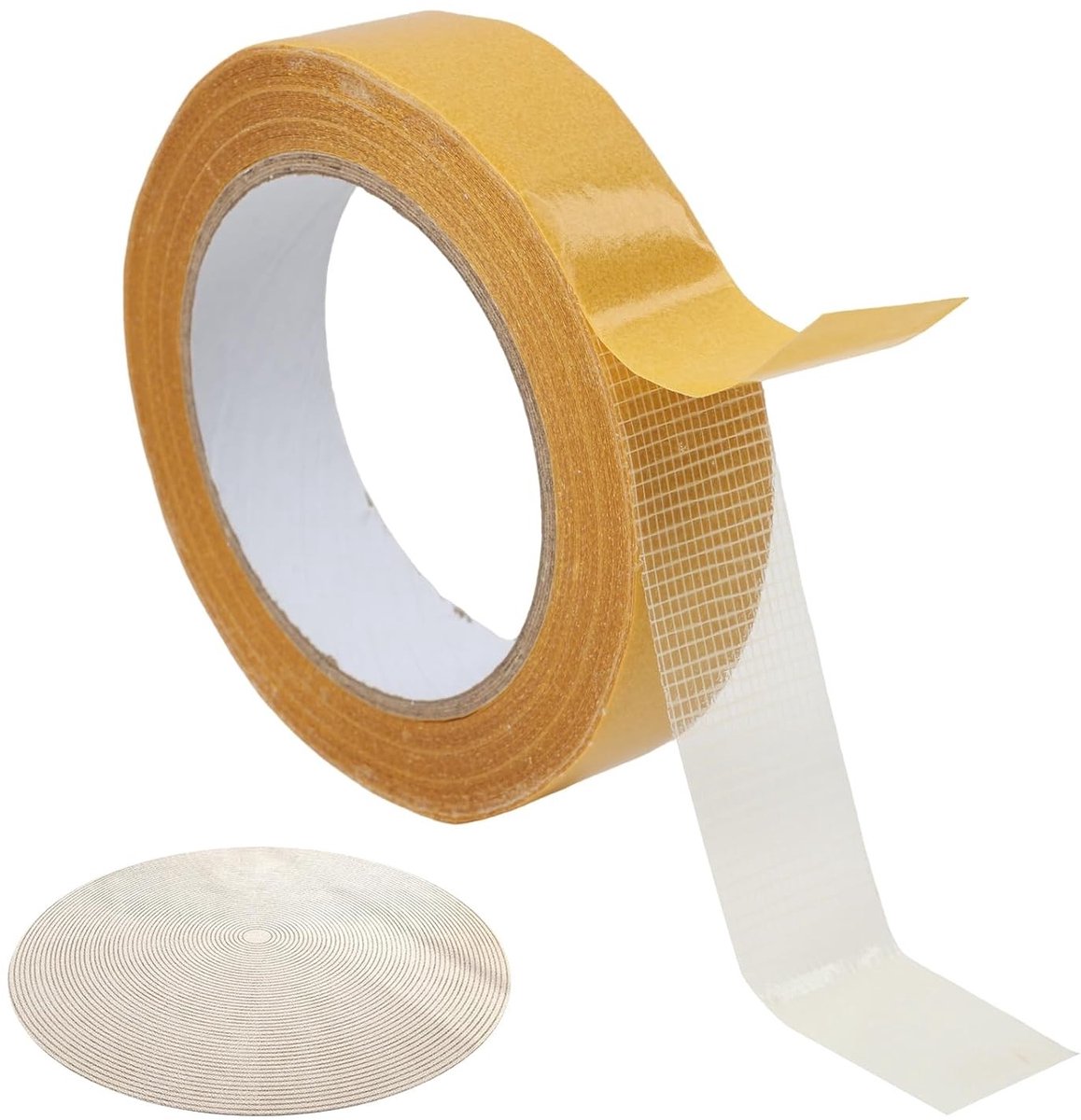 Dubbelzijdige tape 25 mm x 20 m, extra sterke tape met rasterstructuur, geen resten, ideaal voor knutselen en bevestigen
