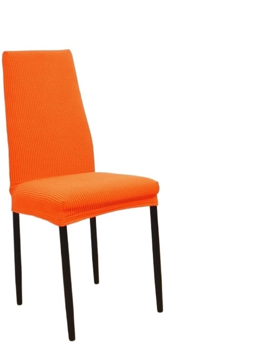 Smalle Eetkamerstoelhoes - Polyester - Oranje - Rughoogte 51-56 cm