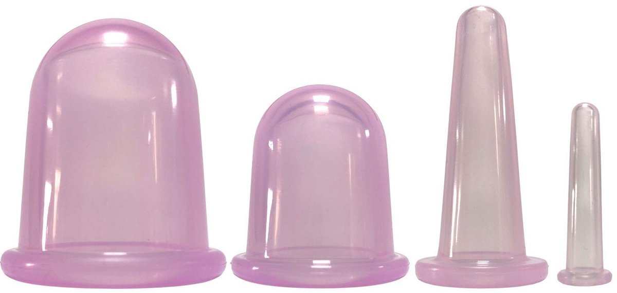 Silicone Massage Cups - Cupping Therapie Set 4-delig - Violet
