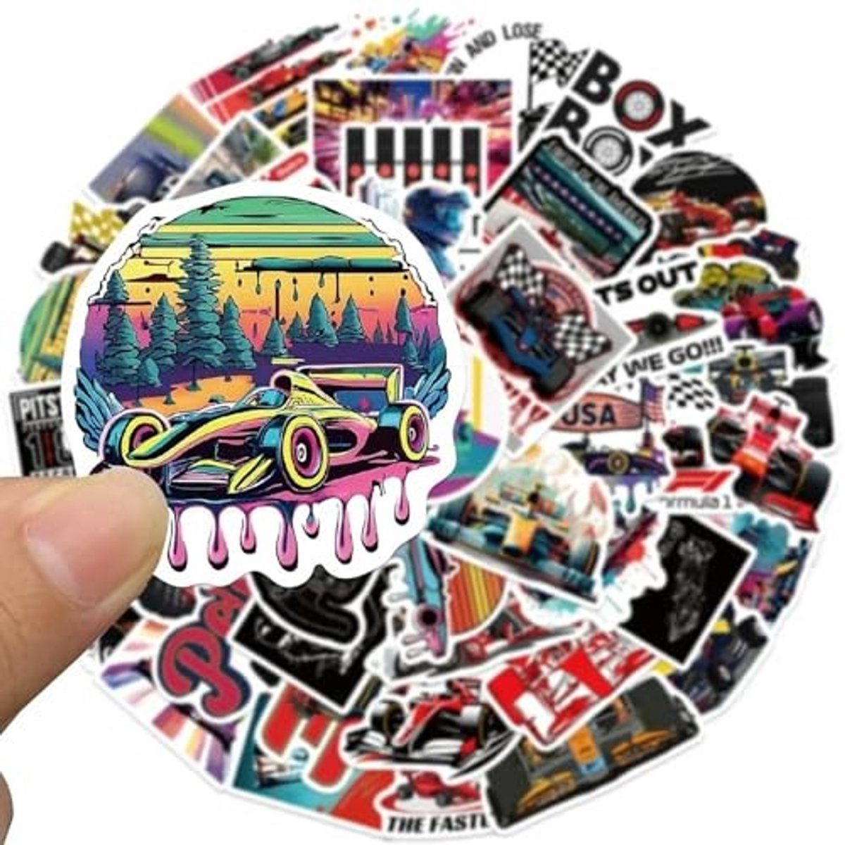 50 Stuks Formule 1 Auto Stickers - Graffiti Decals voor Laptop en Skateboard