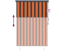 vidaXL - Rolgordijn - Oranje - en - Bruin - 180 - x - 250 - cm - Stof - en - Aluminium