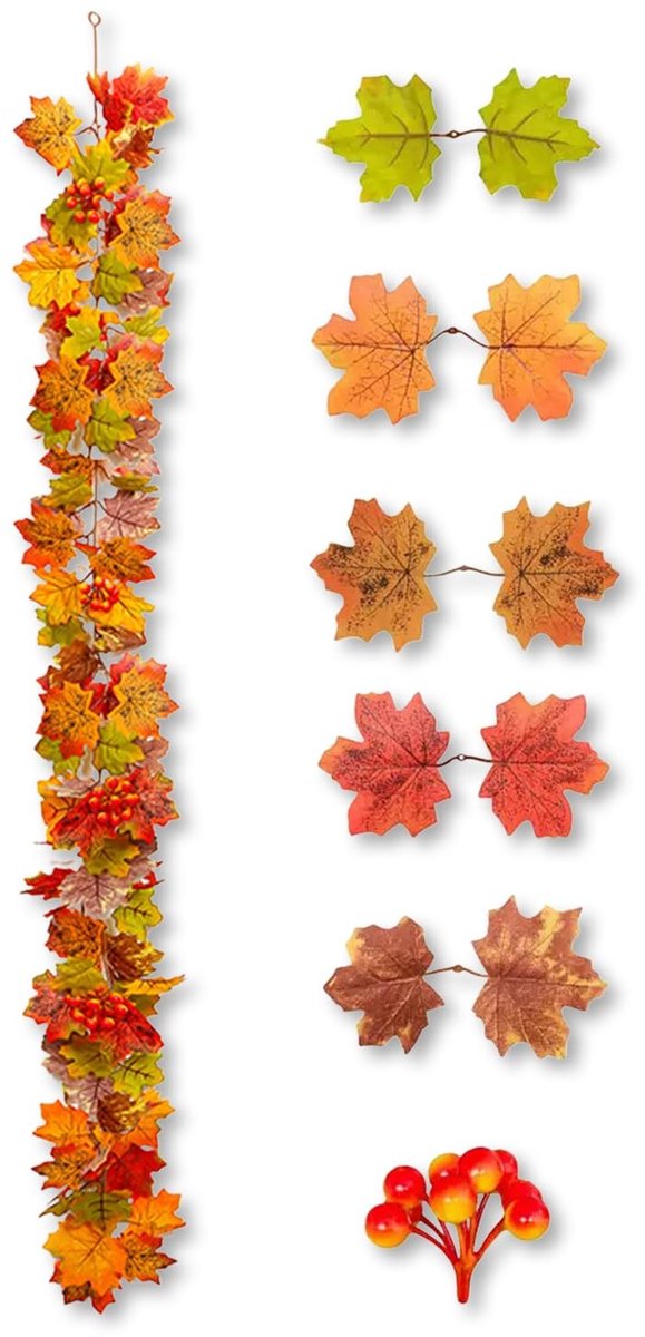 Kunststof Herfst Maple Leaf Slinger - 175 cm