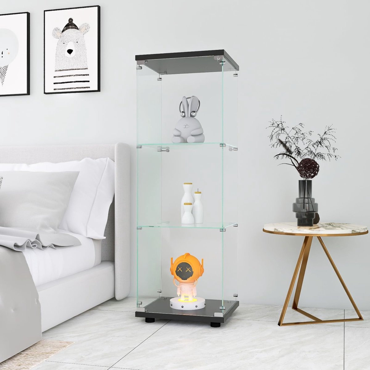 Glass Display Case - 3 lagen, 40 x 30 x 125 cm