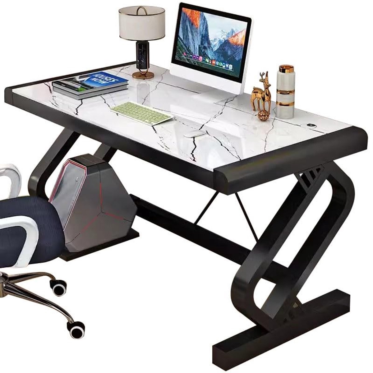 Heavy Duty Computerbureau - Modern Ontwerp met Gehard Glas - 32/40/47 Inch