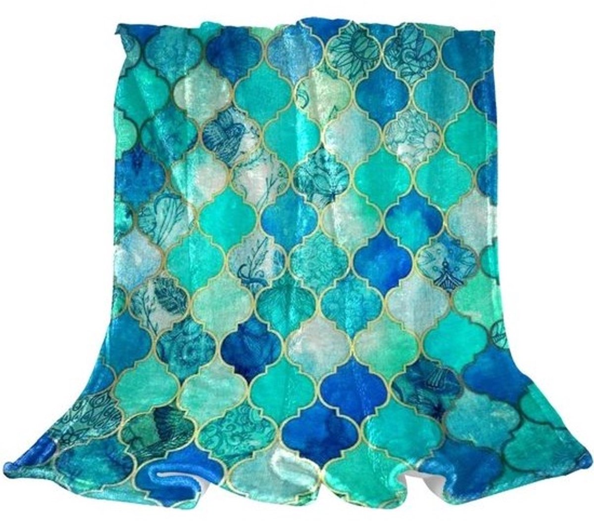 Fleece Gooi Deken - Pluche Sherpa Deken - Bank en Bed - Dubbelzijdig Zacht - 150x130 cm - Marokkaans Groen