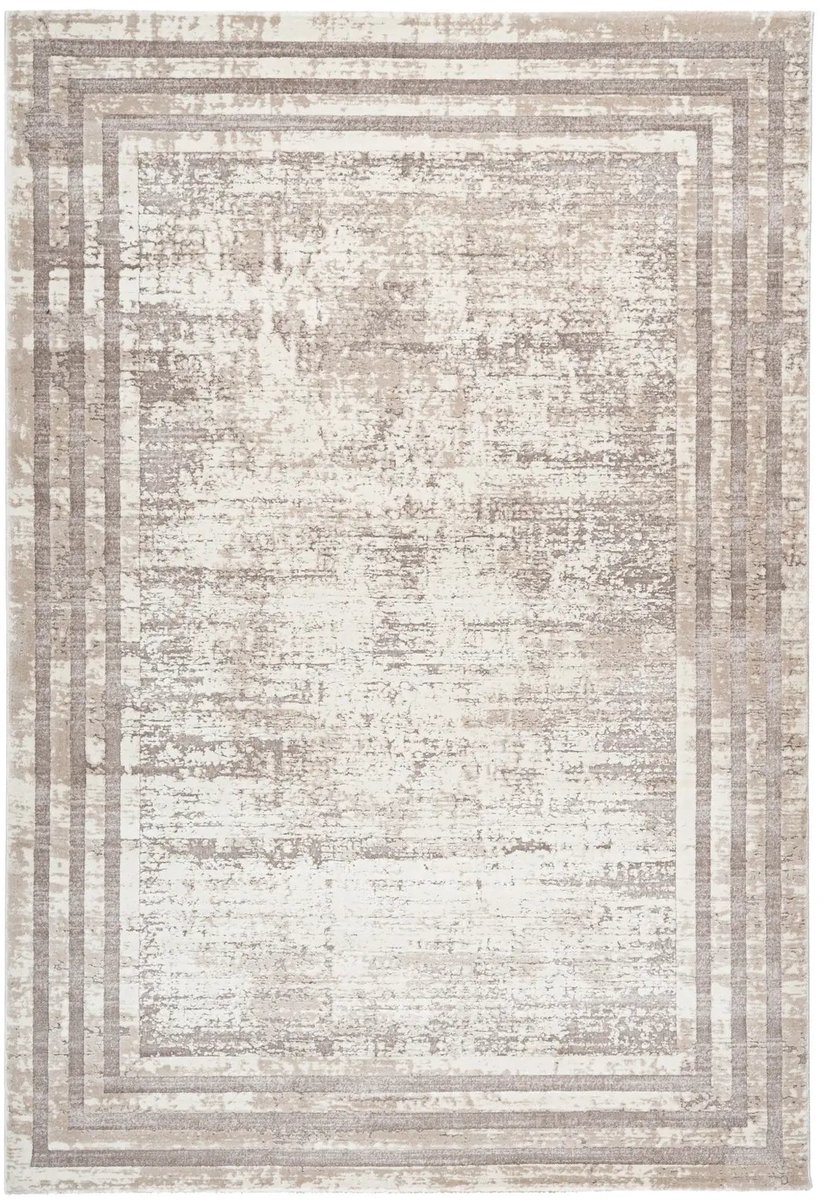 Dutch XXL Vintage Vloerkleed | Tapijt | Paris | Kader | Taupe | 80x150 cm