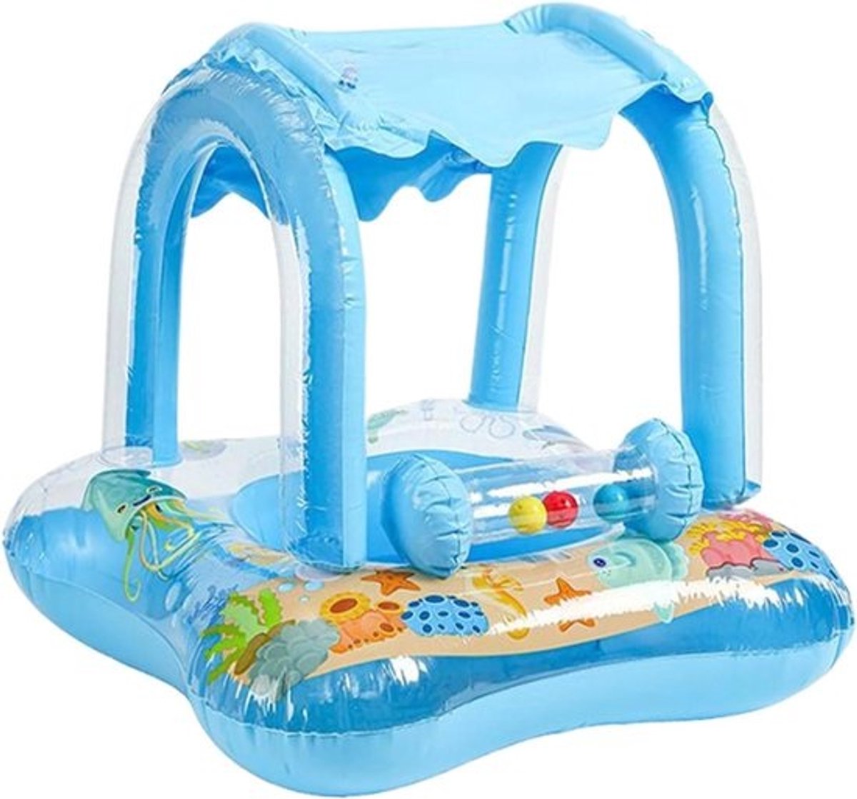 Babyzwemring met zonnedak - Peuter zwemband zonwering - Veilig waterplezier - UV-beschermende kap