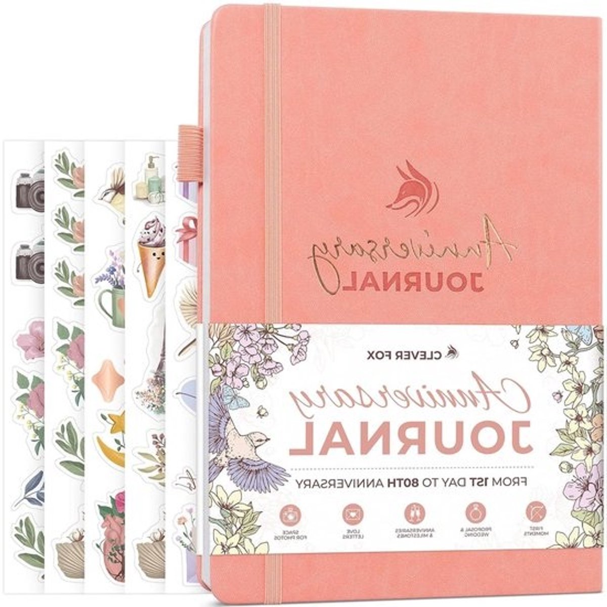 Jubileumdagboek Koppels - Geheugenboek Fotoalbum - Bruiloft Herinneringen - Schrijfruimte Inclusief - Niet gespecificeerd - Perzikroze