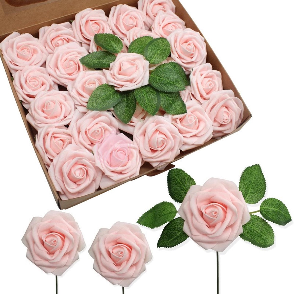 Kunstbloemen Rozenboeket - 25 Stuks - Roze