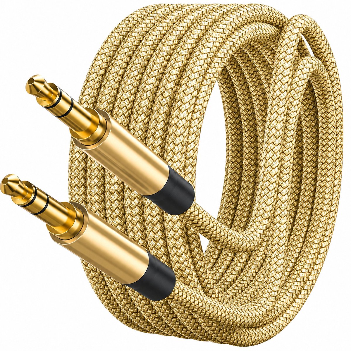 Ntech AUX Kabel 3,5 mm naar 3,5 mm – Male naar Male – Universeel – Goud – 1 Meter