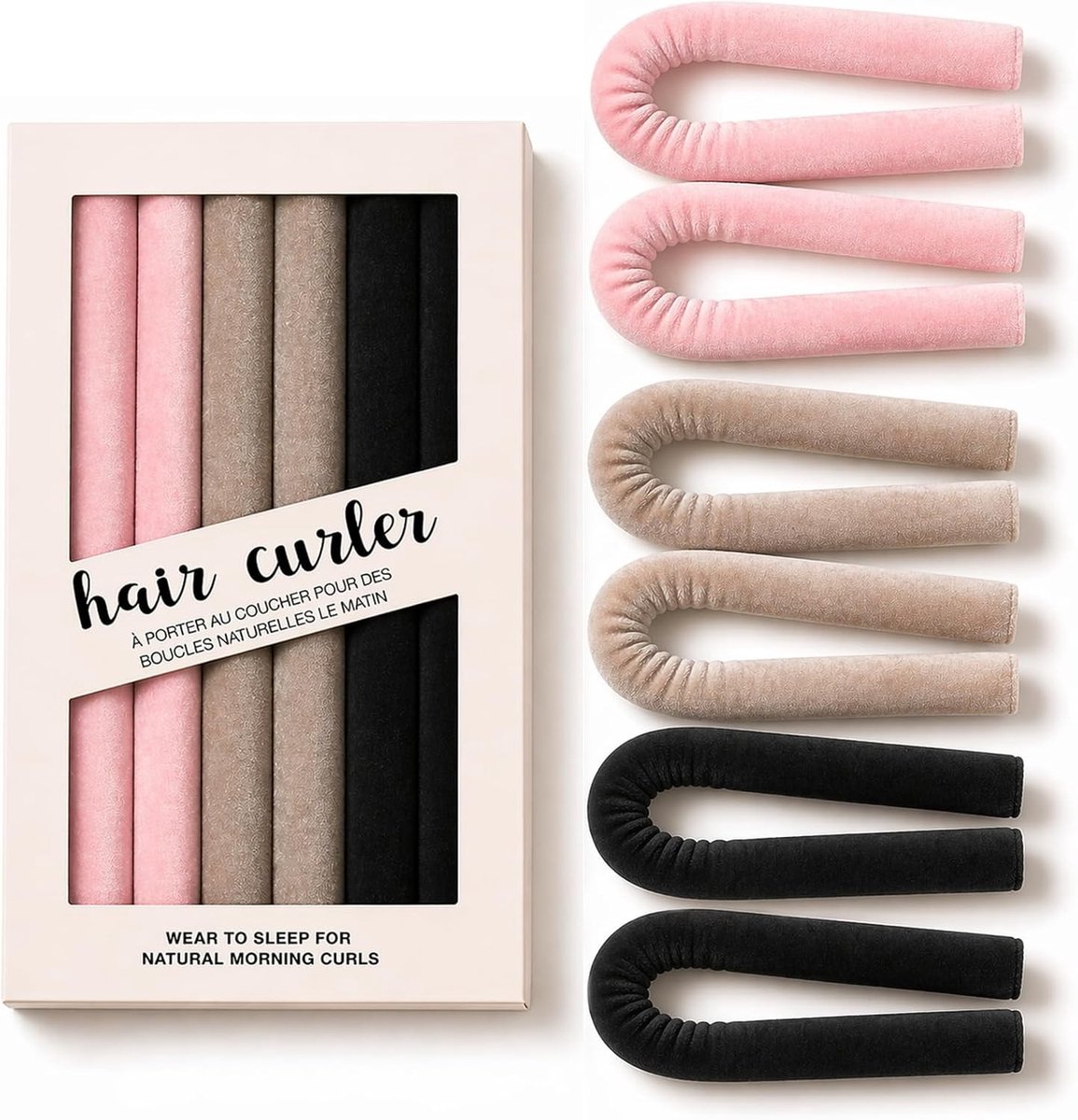 Heatless krullers set van 6 stuks voor prachtige krullen zonder hitte, ideaal voor DIY haarstyling en geschikt voor alle haartypes in diverse kleuren