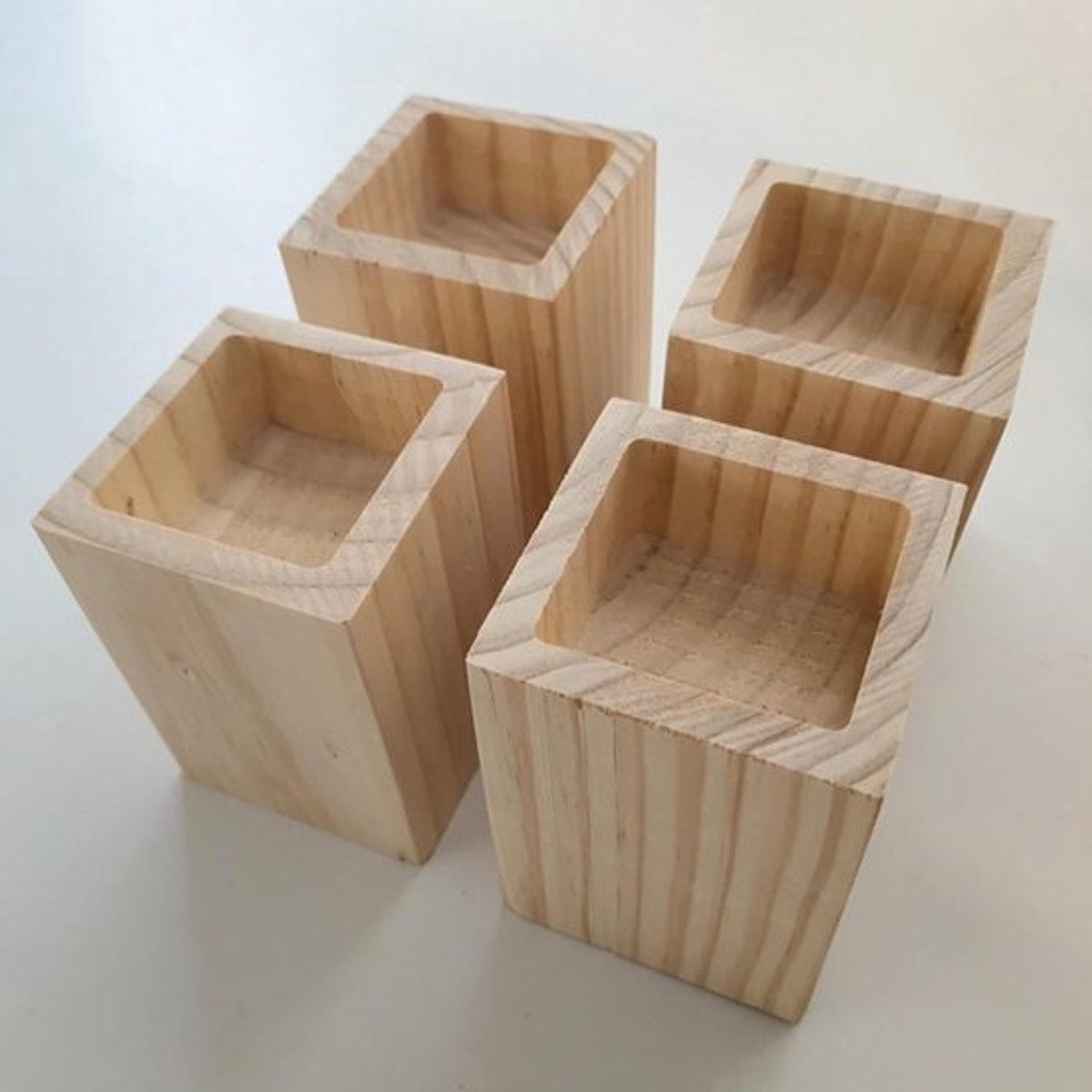 Meubelverhogers - Bedverhogers - Meer ruimte - Stevig hout - 4 stuks - Houtkleur