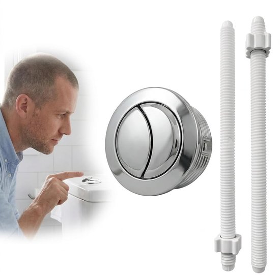 Toilet spoelsysteem met 2 bedieningshendels, diameter 47 mm, geschikt voor spoeldeksels van 37-44 mm, duurzame en waterdichte vervangingsknop, eenvoudige installatie en hoge kwaliteit — afbeelding 5