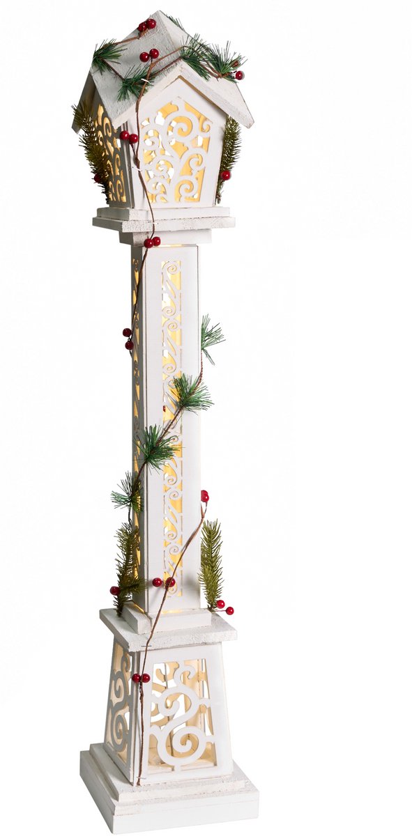 LUMMENE - LED-kerstdecoratie - Wit - Dennenhout