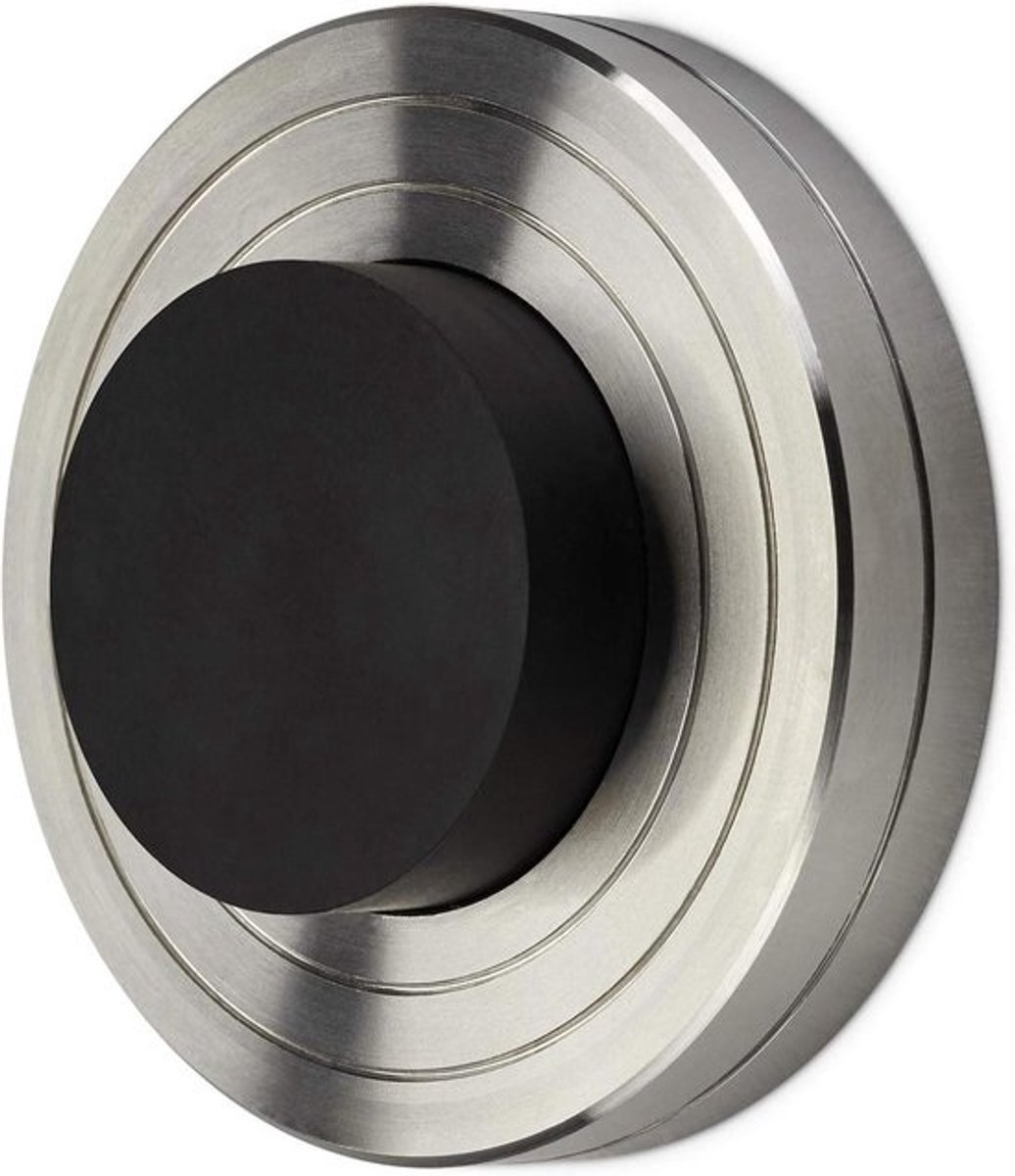 Deurstopper - Vloerstopper Muurstopper - Bescherming deur wand - Massief roestvrij staal - 60 mm diameter - Zwart