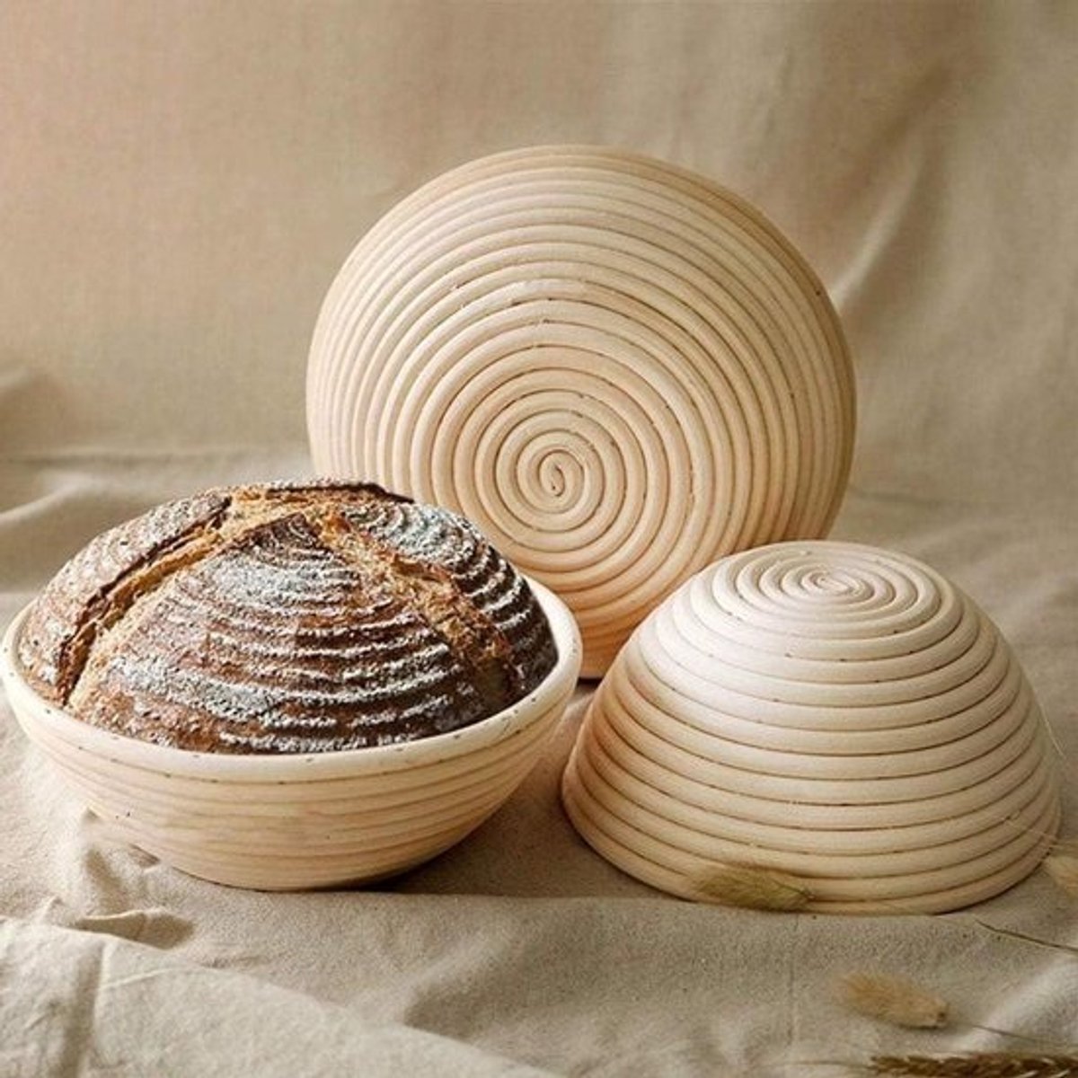 Rijsmandjes Brood - Banneton Brotform - Brood Bakken - Natuurlijk Rotan Materiaal - 13CM Rond - Rood