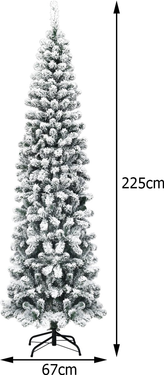 SureDeal® - Kerstbom - Kerstboom Pencil Kerstboom - Sneeuw - Warm Witte LED - Naturel
