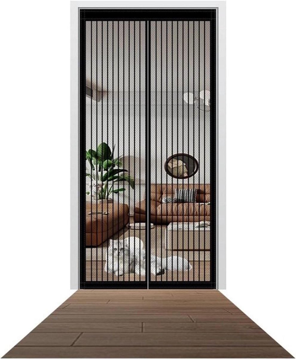 Magnetisch Gordijn - Hordeur - Insecten Buiten Houden - Handsfree Toegang - 105 x 185 cm - Zwart